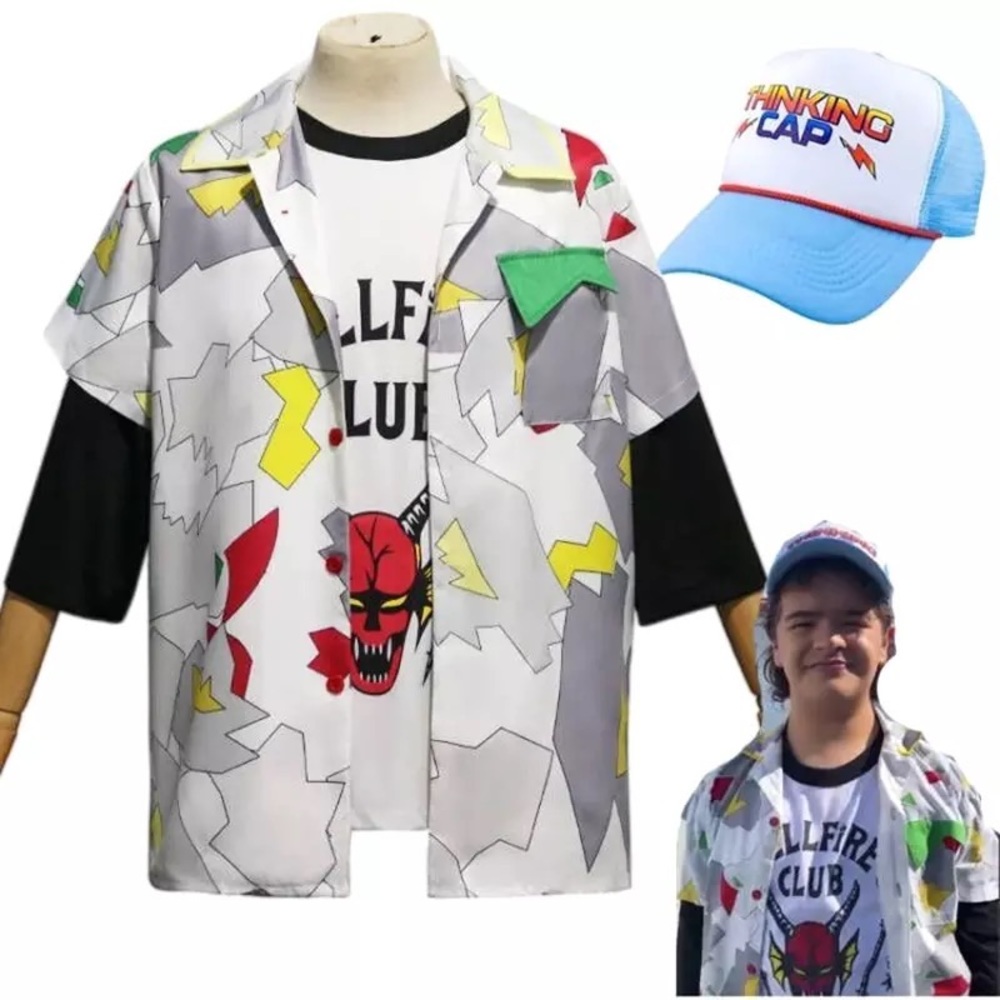 Stranger Things 4 Mens Dustin Costume Cosplay